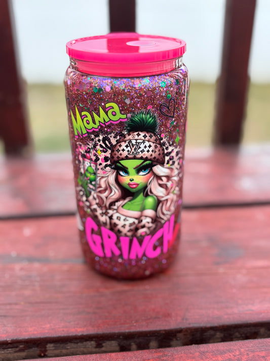 16oz Glass Mama Grinch (Ready to Ship!)