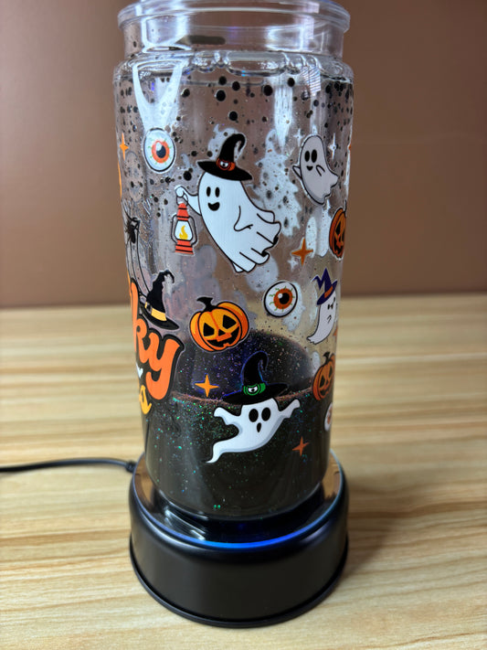 20oz Acrylic Glitter Tumbler – Spooky Vibes (Lava Flow - Ready to Ship!)