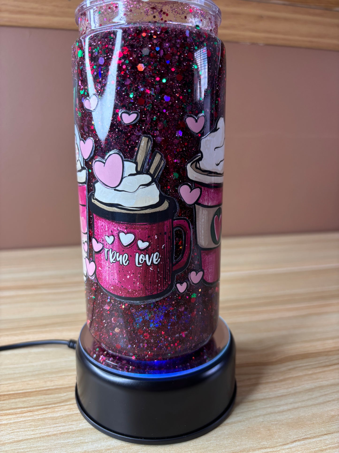 True Love Glass Coffee Glitter Tumbler – 20oz Fast Flow (Ready to ship!)