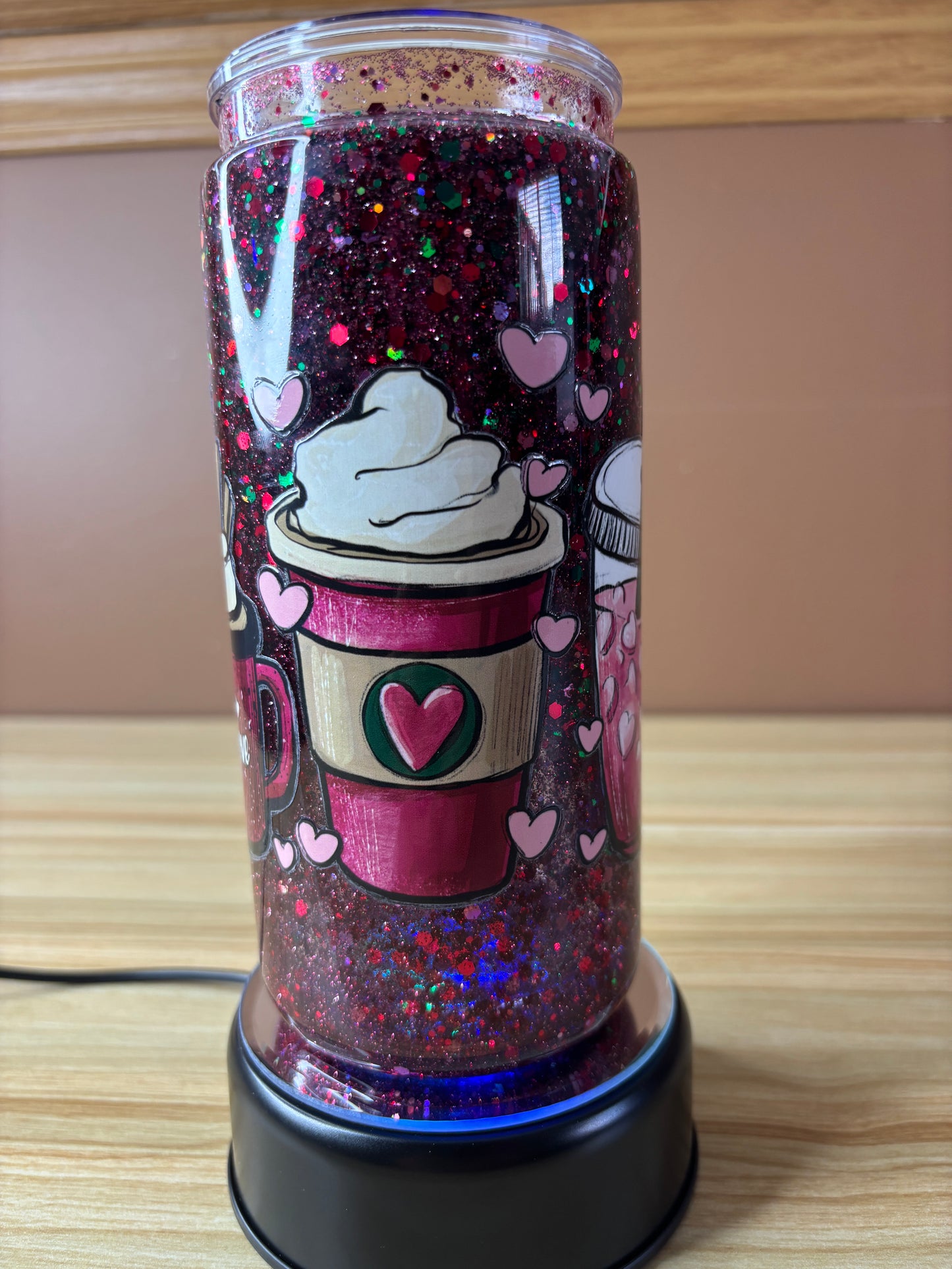 True Love Glass Coffee Glitter Tumbler – 20oz Fast Flow (Ready to ship!)