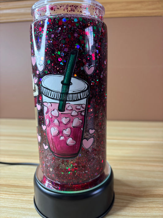 True Love Glass Coffee Glitter Tumbler – 20oz Fast Flow (Ready to ship!)